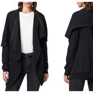 ALL SAINTS Dahlia Sweatshirt Cardigan, Color: Black, Size: Medium